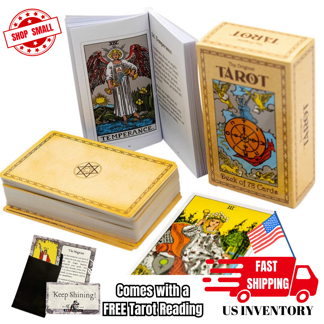 Rider Waite Original Tarot Deck of 78 Cards W. Guidebook, Traditional Artwork