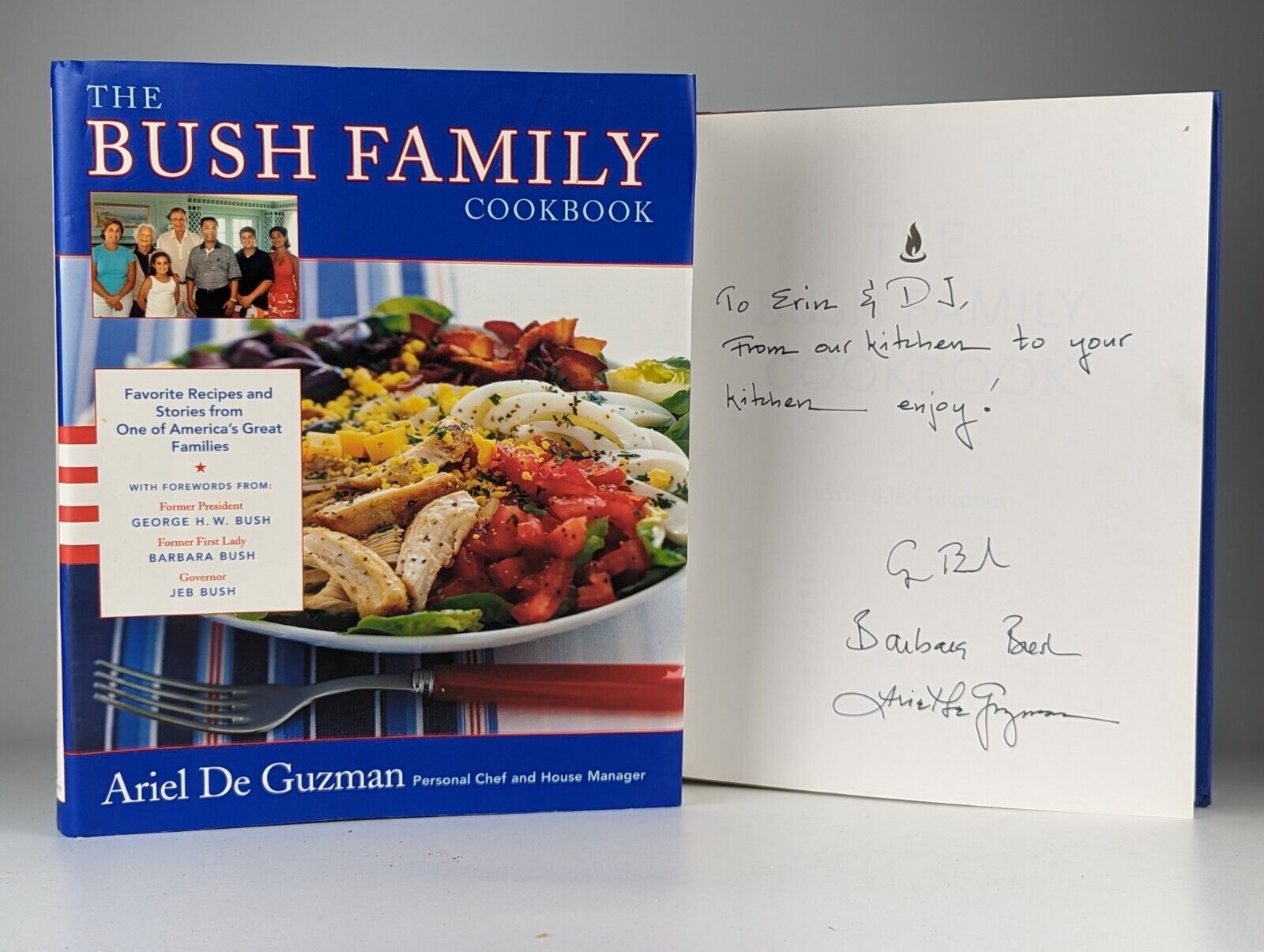 George H. W. Bush & Barbara Bush SIGNED Autograph The Bush Family Cookbook