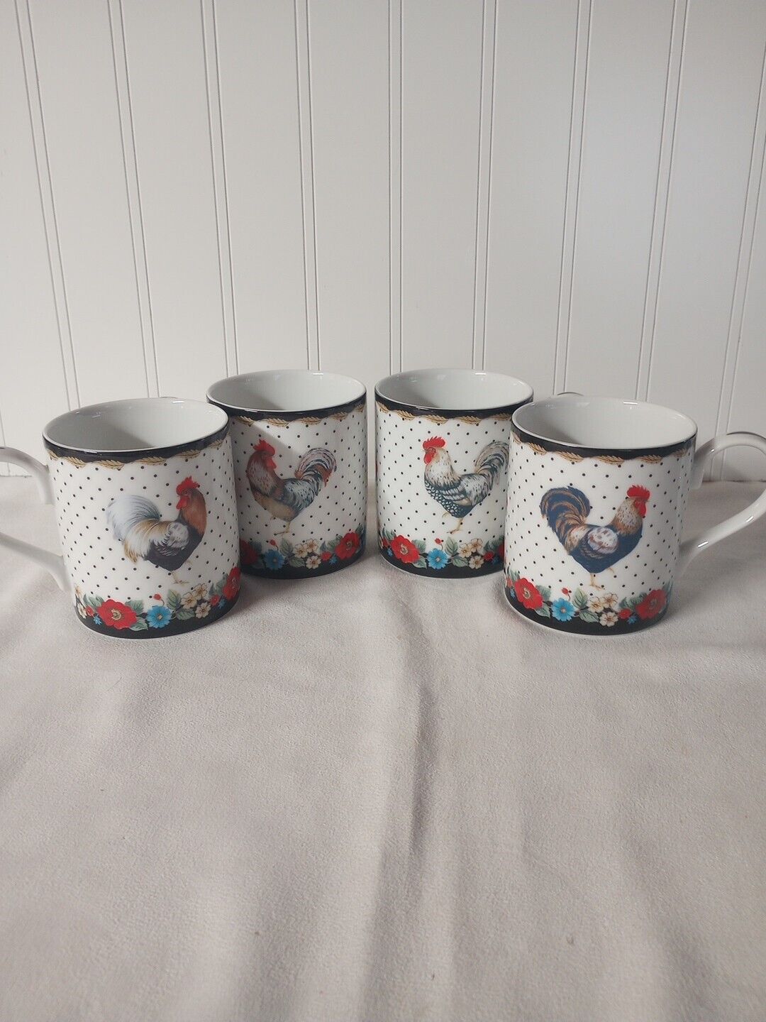 VERA BRADLEY ROOSTER CUP MUG MY HOME COLLECTION ANDREA BY SADEK SET 4