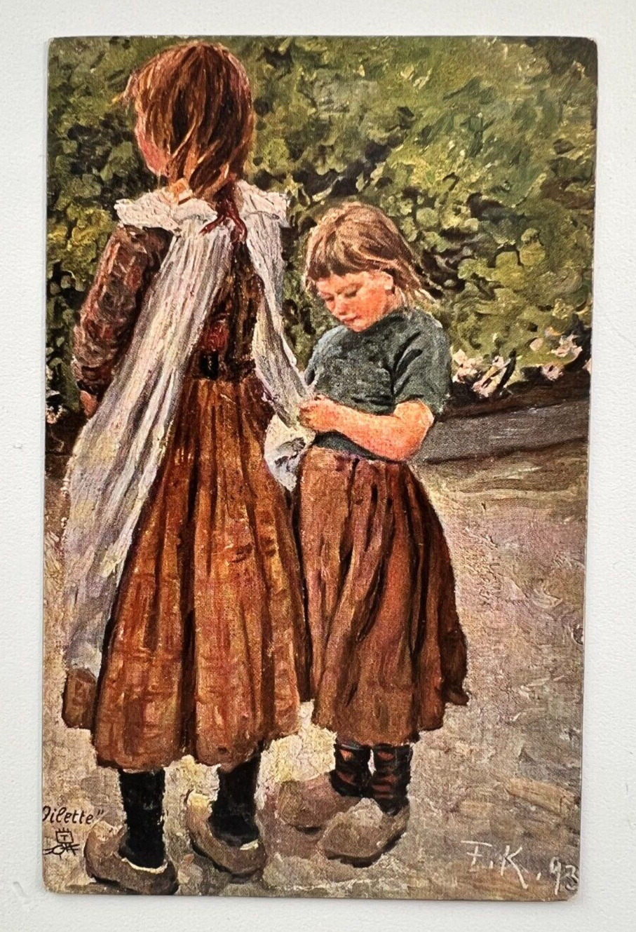 1900s Girls Poor kids Vintage Postcard Poverty Old postcards