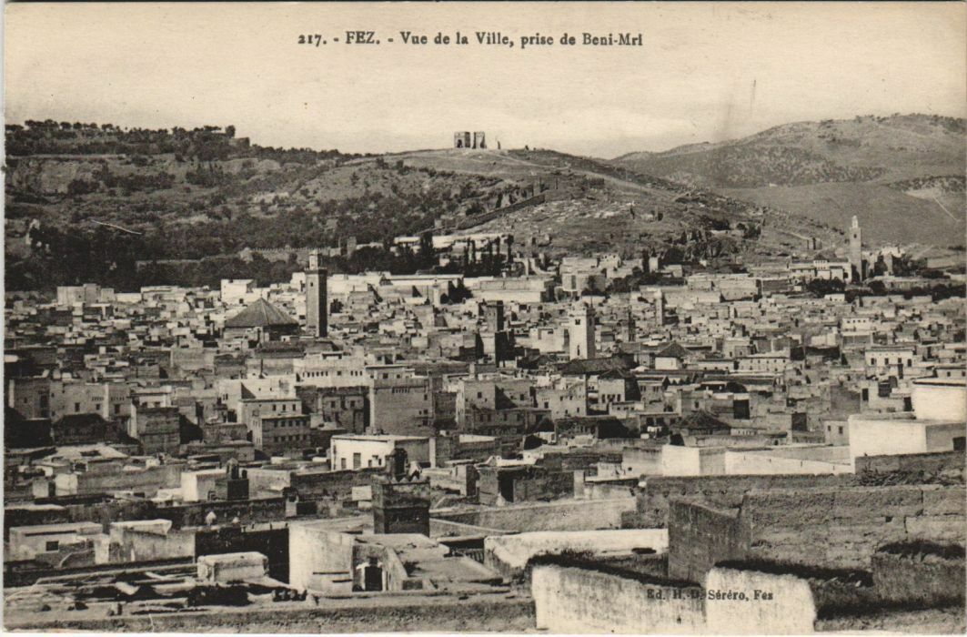 CPA ak morocco fez view of town, taken from Beni mri (10263)