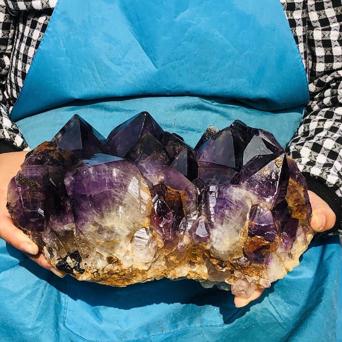 10.8LB Natural Amethyst Cluster Purple Quartz Crystal Rare Mineral Specimen 773