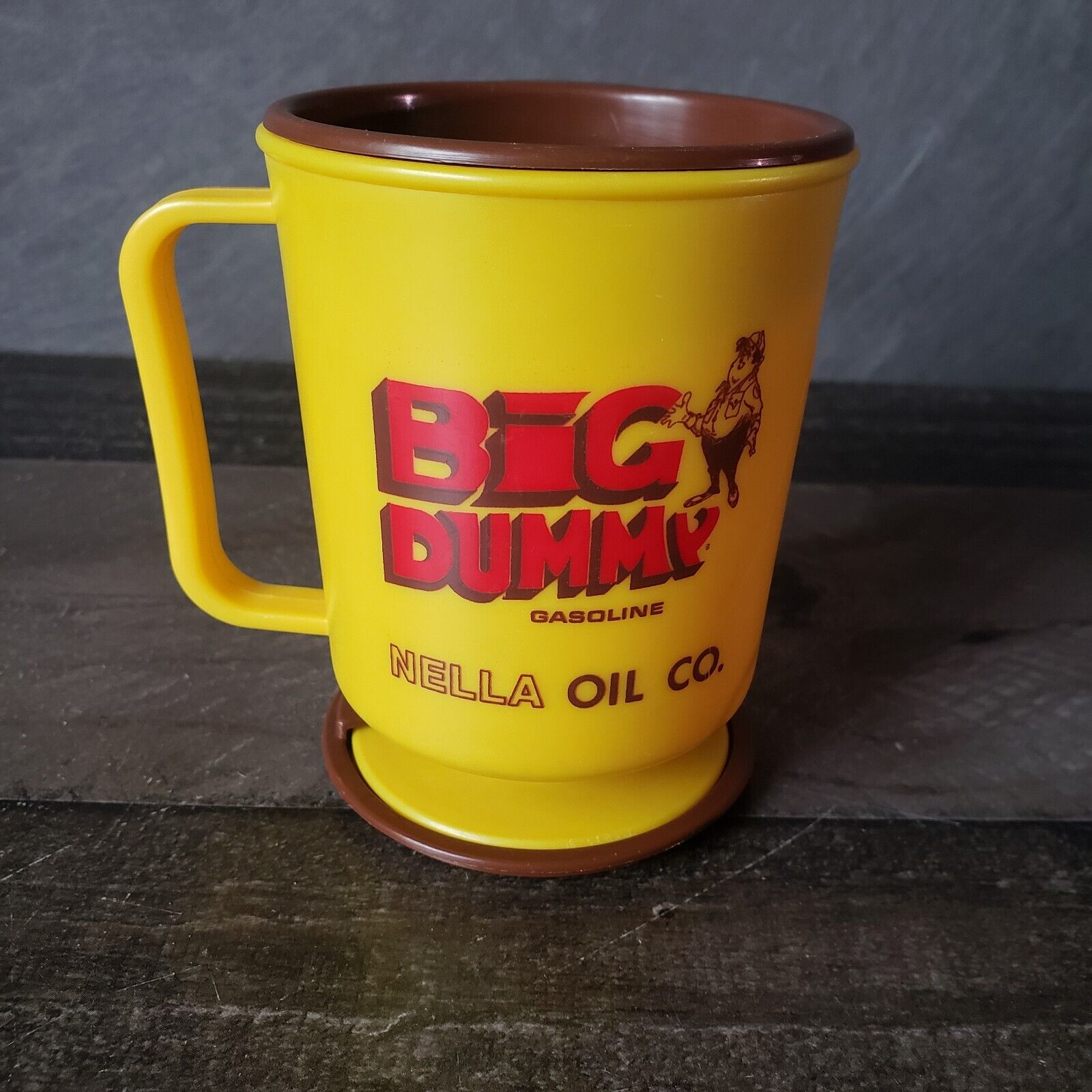 Big Dummy Gasoline Nella Oil Co Travel Mug w Original base vintage 