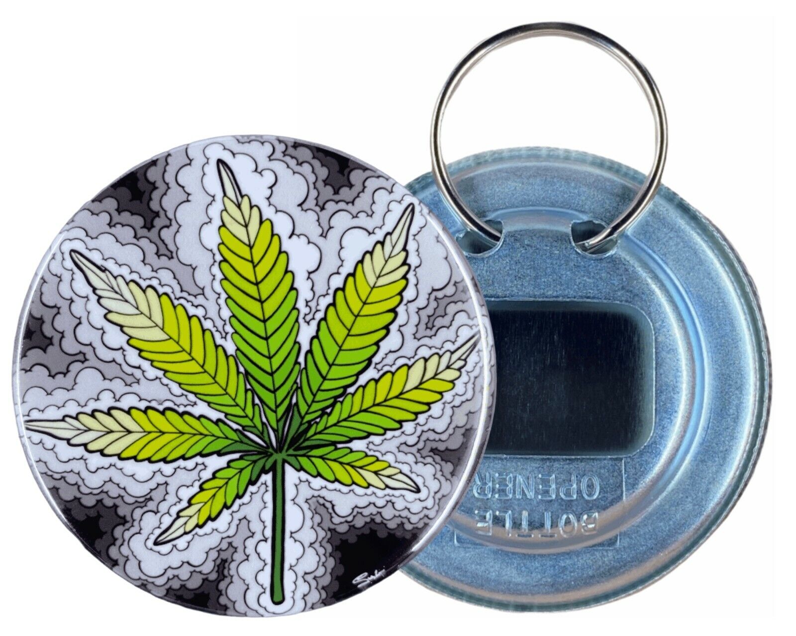 Psychedelic Cannabis Leaf 420 Marijuana Art Bottle Opener Accessories and Gifts