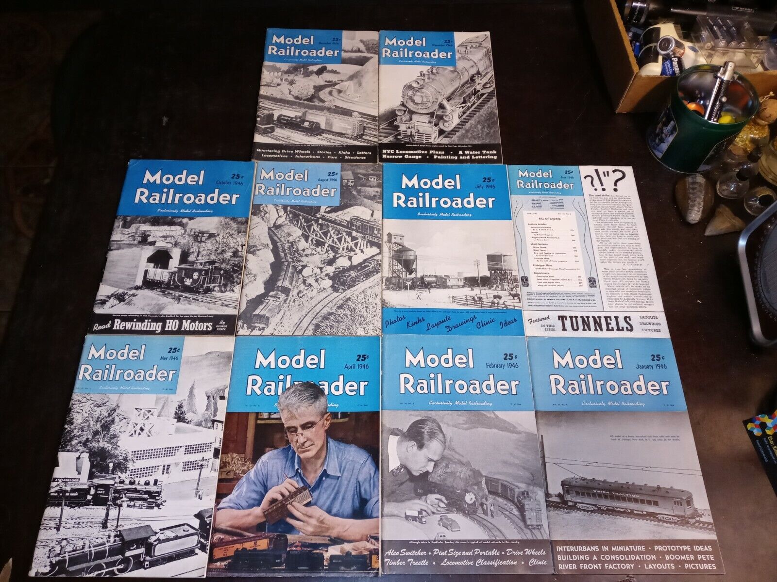 Model Railroader Magazine Lot of 10 Magazines 1946