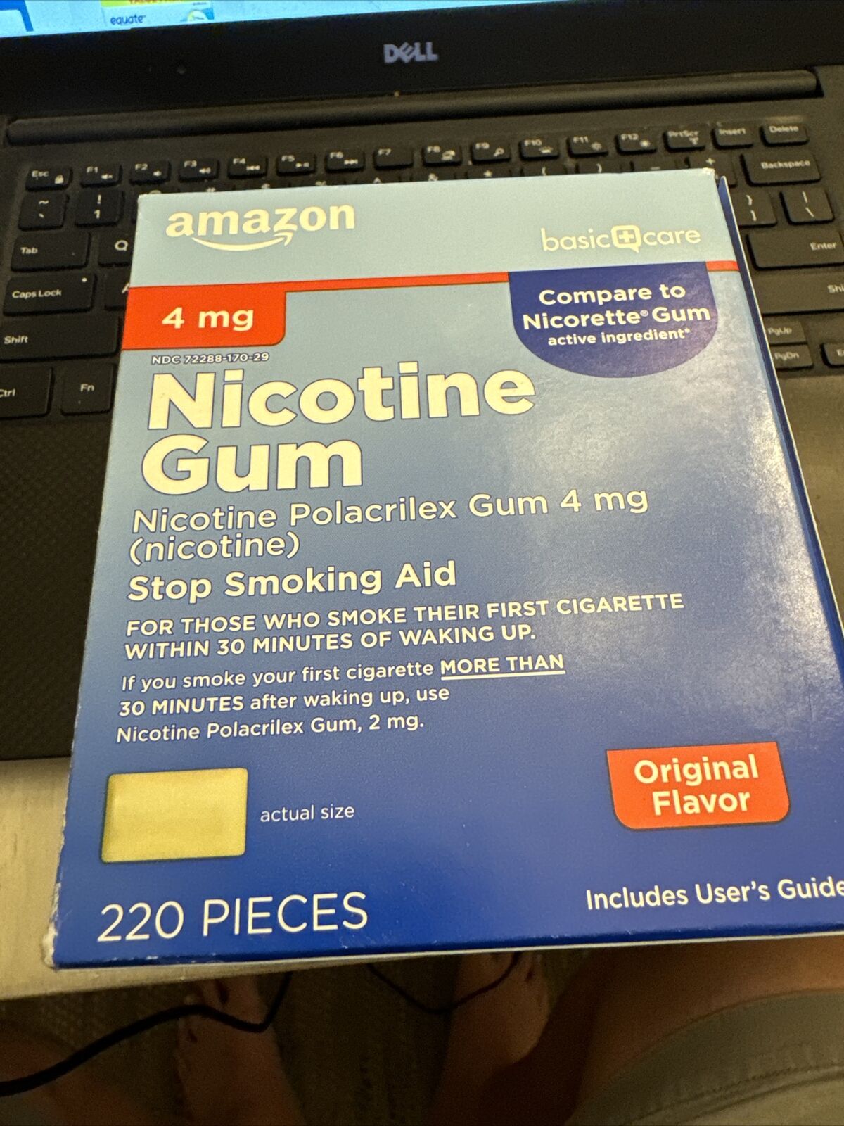 Extra-Strength Nicotine Gum 4mg - Best-Selling Stop Smoking Aid - 220 10/2024