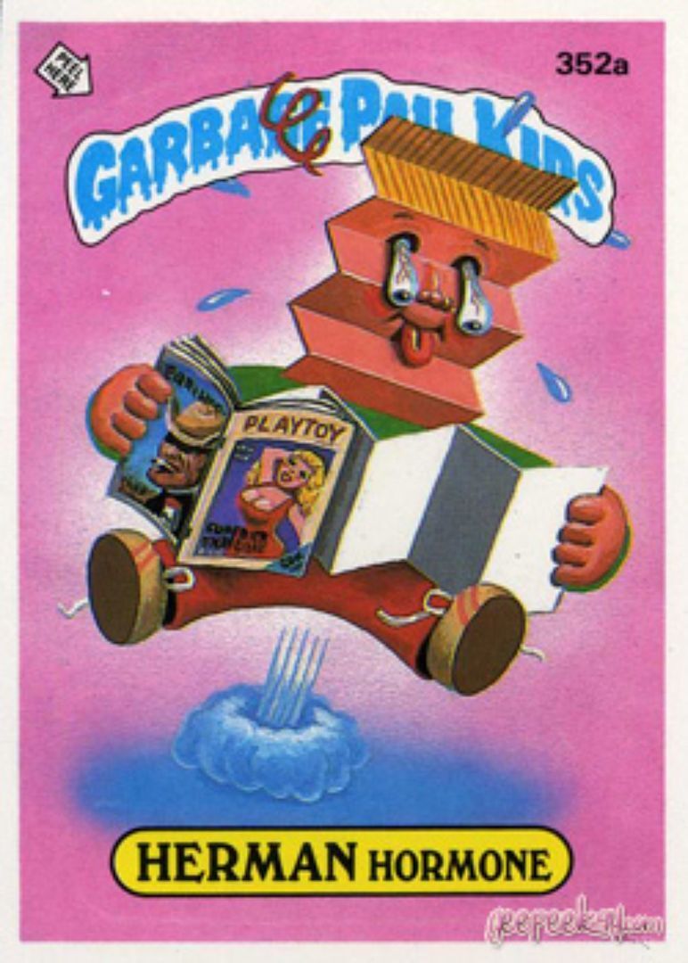 1987 Garbage Pail Kids 9th Series OS9 352a Herman Hormone