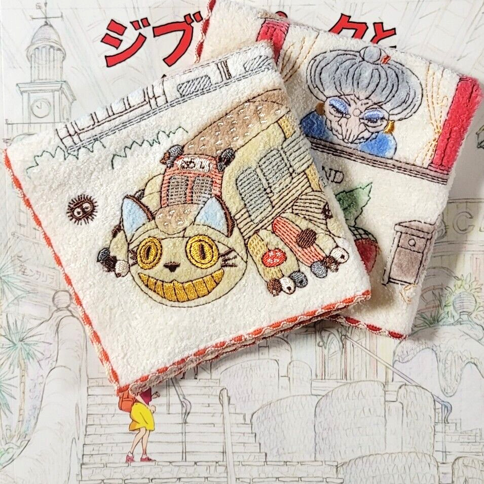 Ghibli Park organic cotton handkerchief  My Neigbor Totoro Spirited Away 2 Set
