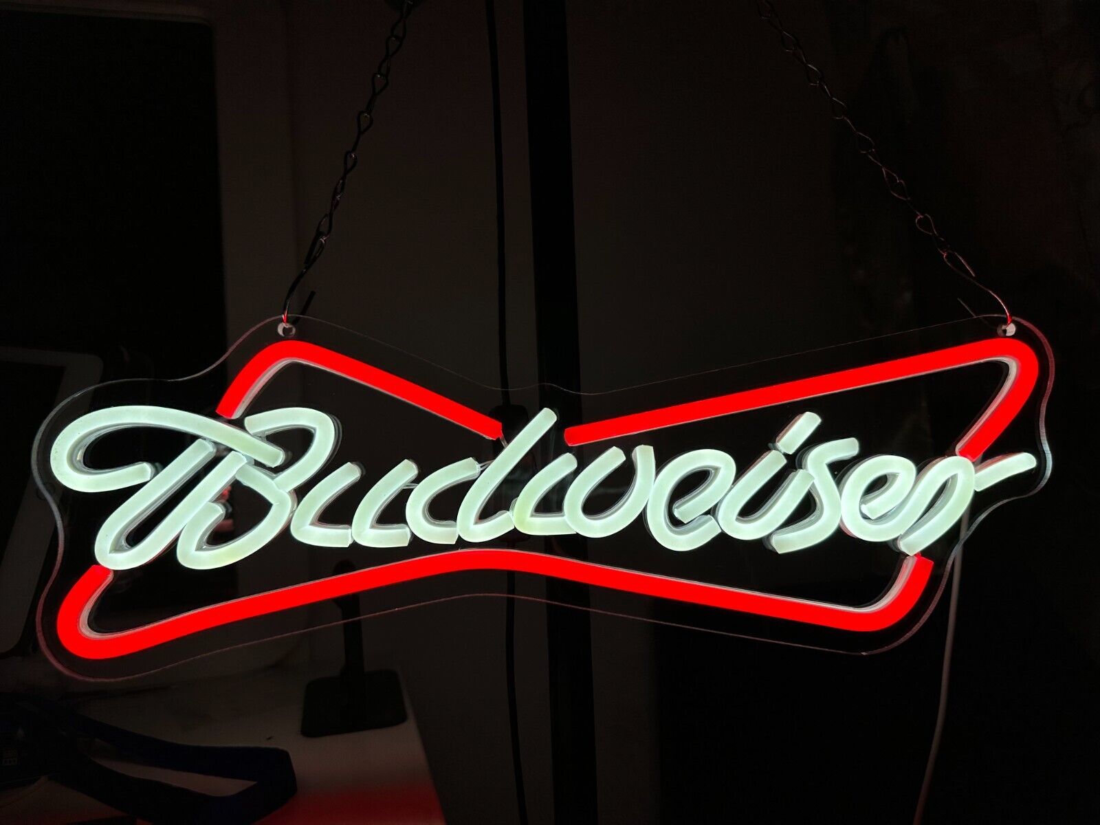 Budweiser Neon Sign Light Beer Bar Pub, Wall Hanging Tube Acrylic Decor 17