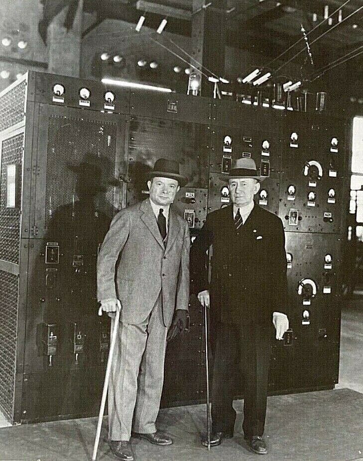 ORIGINAL- GUGLIELMO MARCONI & DAVID SARNOFF - COMMUNICATION PIONEERS 1933 PHOTO 