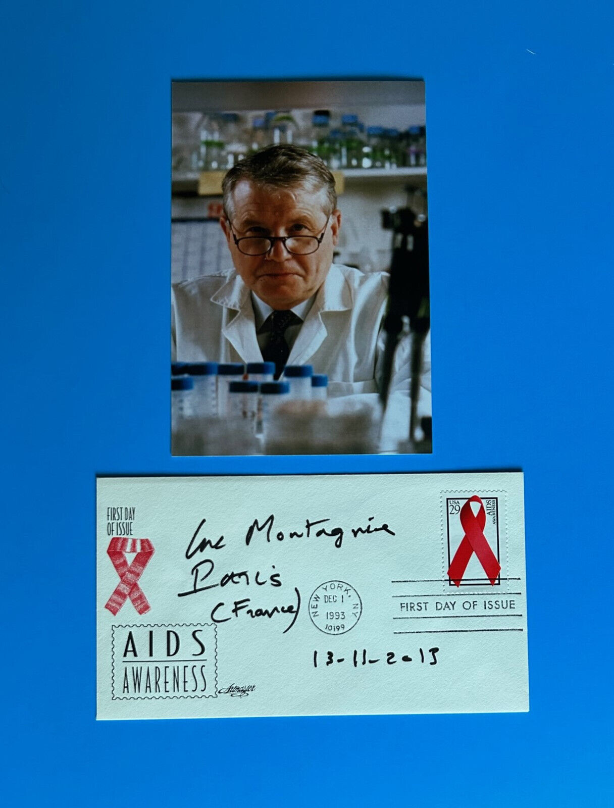 Luc Montagnier (Nobel Prize Medicine 2008 ) Hand Autographed Signed 29c AIDS FDC