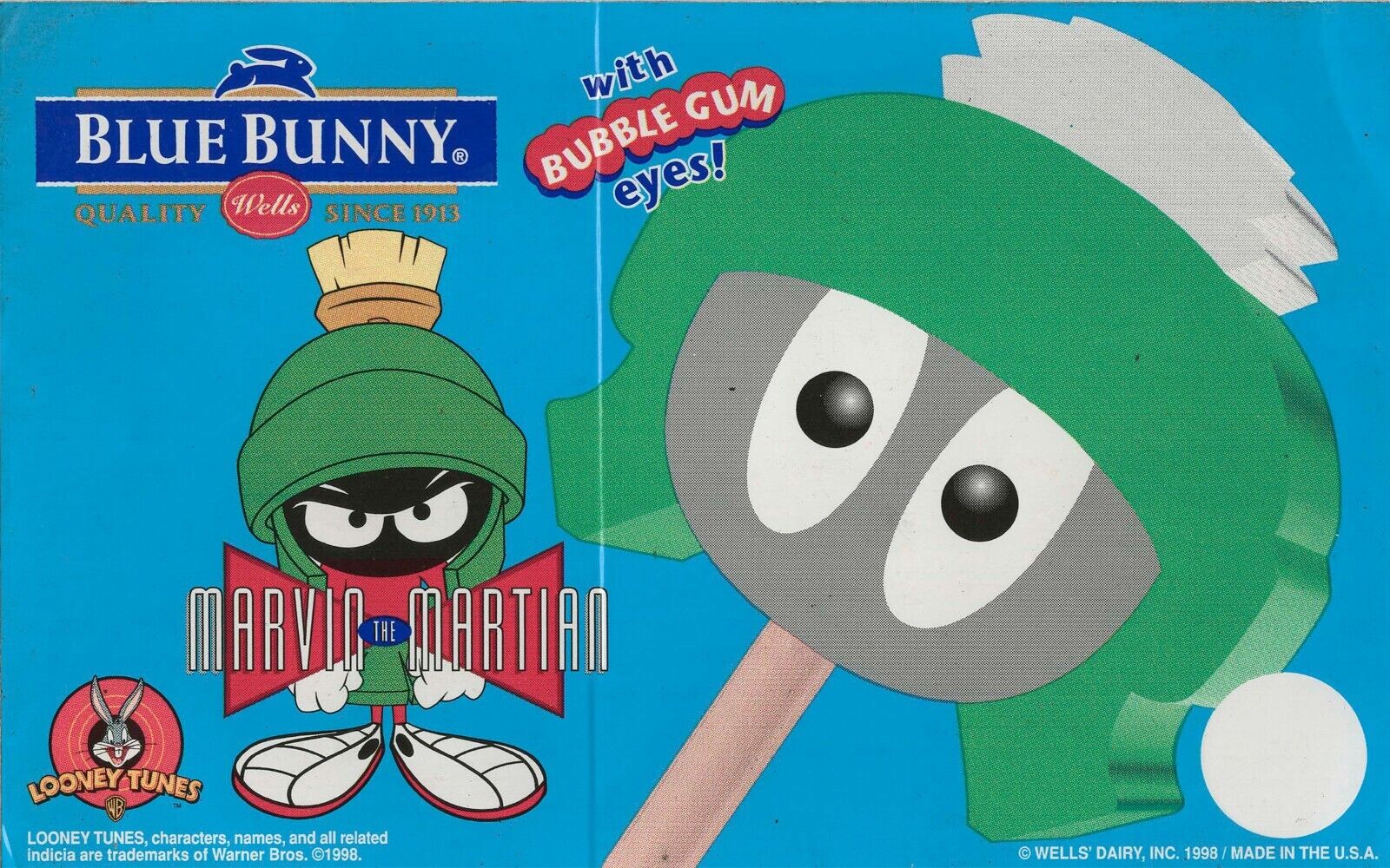 1998 Vintage Marvin the Martian Blue Bunny Ice Cream Truck Sticker 8\