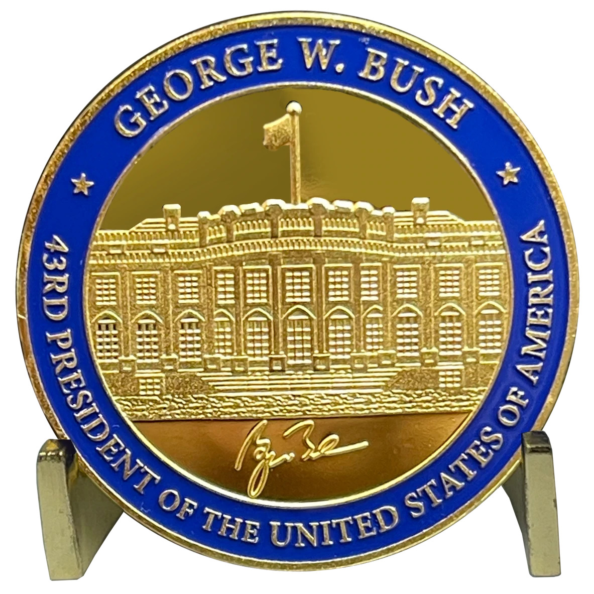 EL8-01 43rd President George W. Bush Challenge Coin White House POTUS G.W. Bush