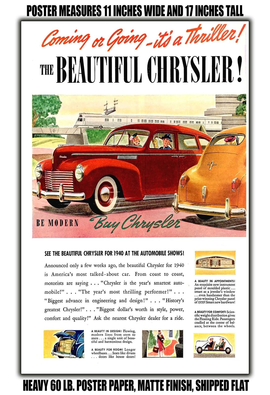 11x17 POSTER - 1940 Chrysler Sedans