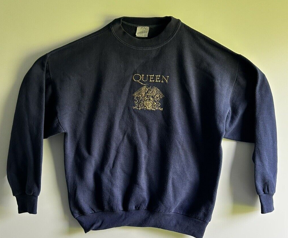 Queen Sweat Shirt Freddie Mercury Official Int. Fan Club Logo & Crest Circa 1992