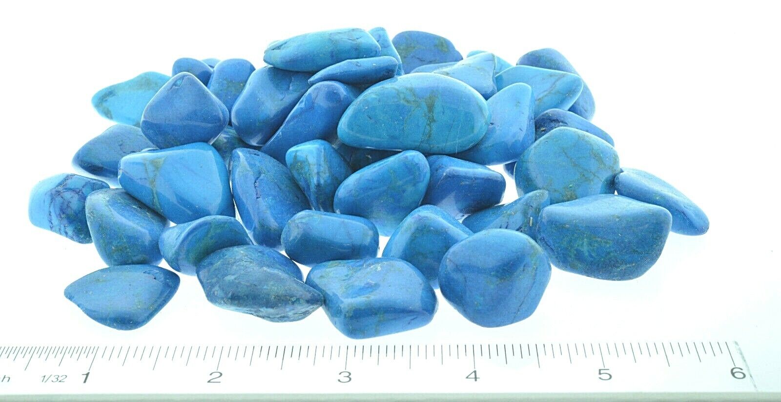 3X Blue Howlite Dyed 20-30mm LG Healing Crystal Tumbled Stones Insomnia Patience