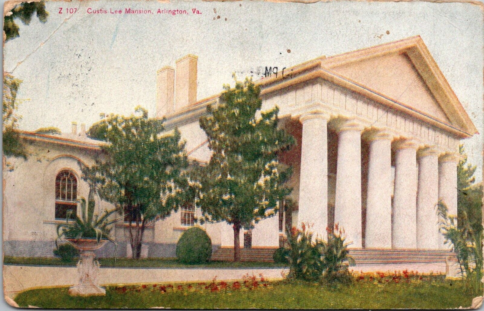 Arlington, VA Virginia, Custis- Lee Mansion, Divided Back Postcard Posted 1910