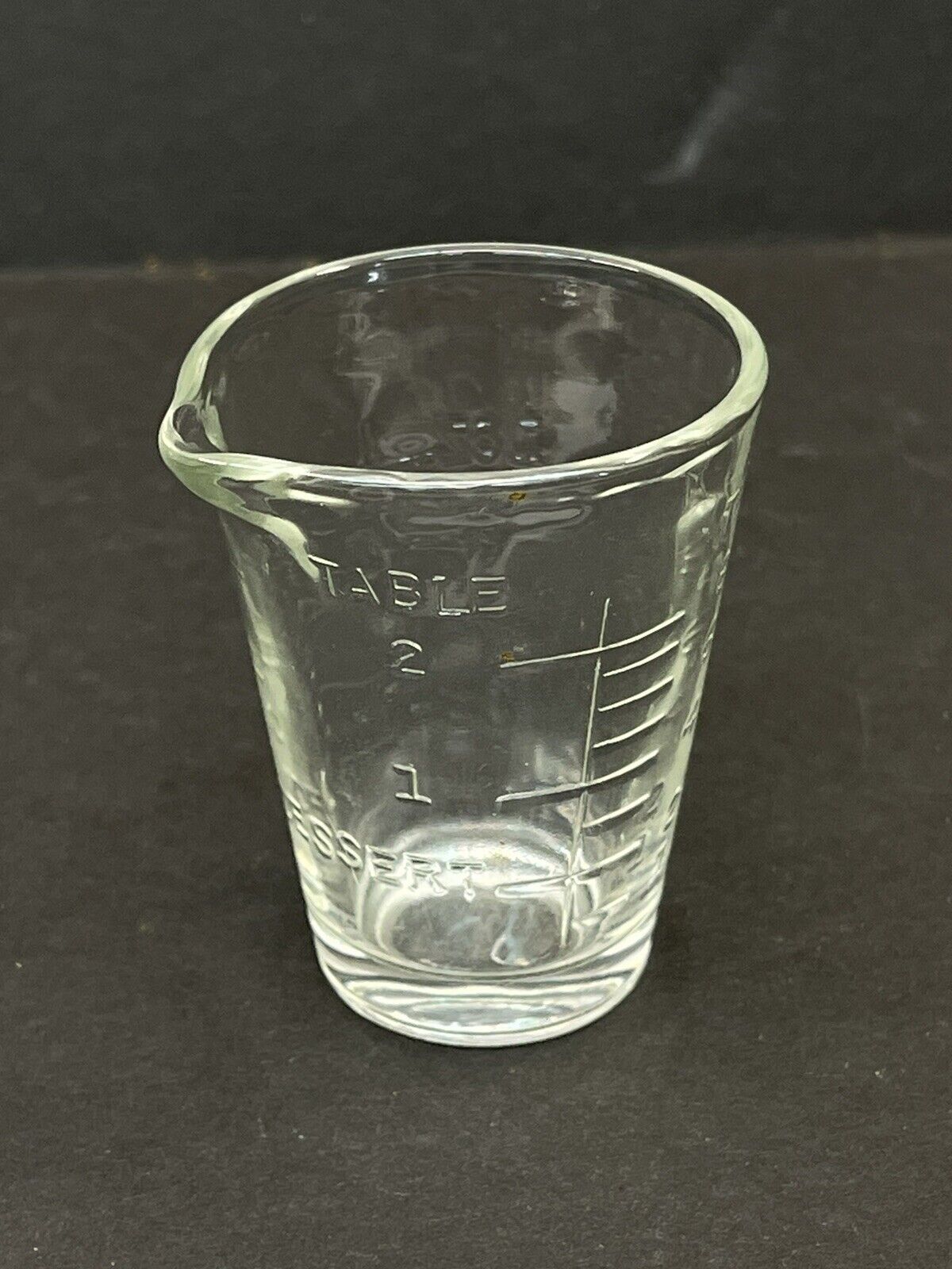 Vintage GLASCO Embossed Glass Medical Dosage Measuring Cup 1OZ/30ML Shot Glass