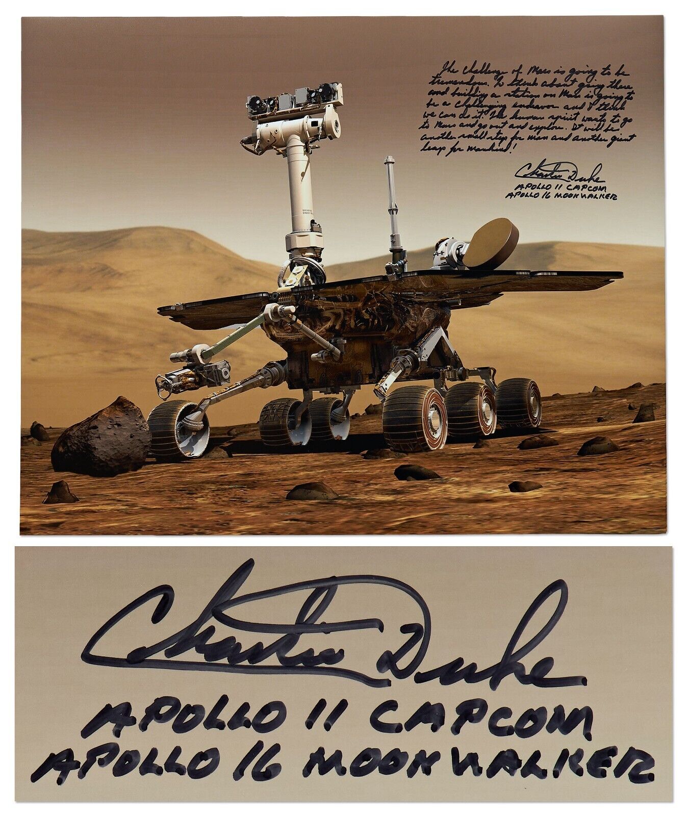 Apollo 16 Mars Charlie Duke Signed 20\