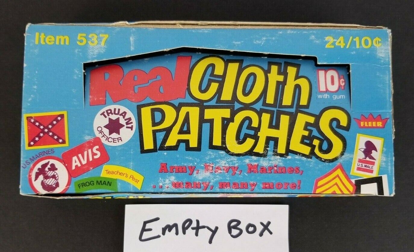 Vintage 1970 Fleer Real Cloth Patches Used EMPTY Display Box (Surface Wear)