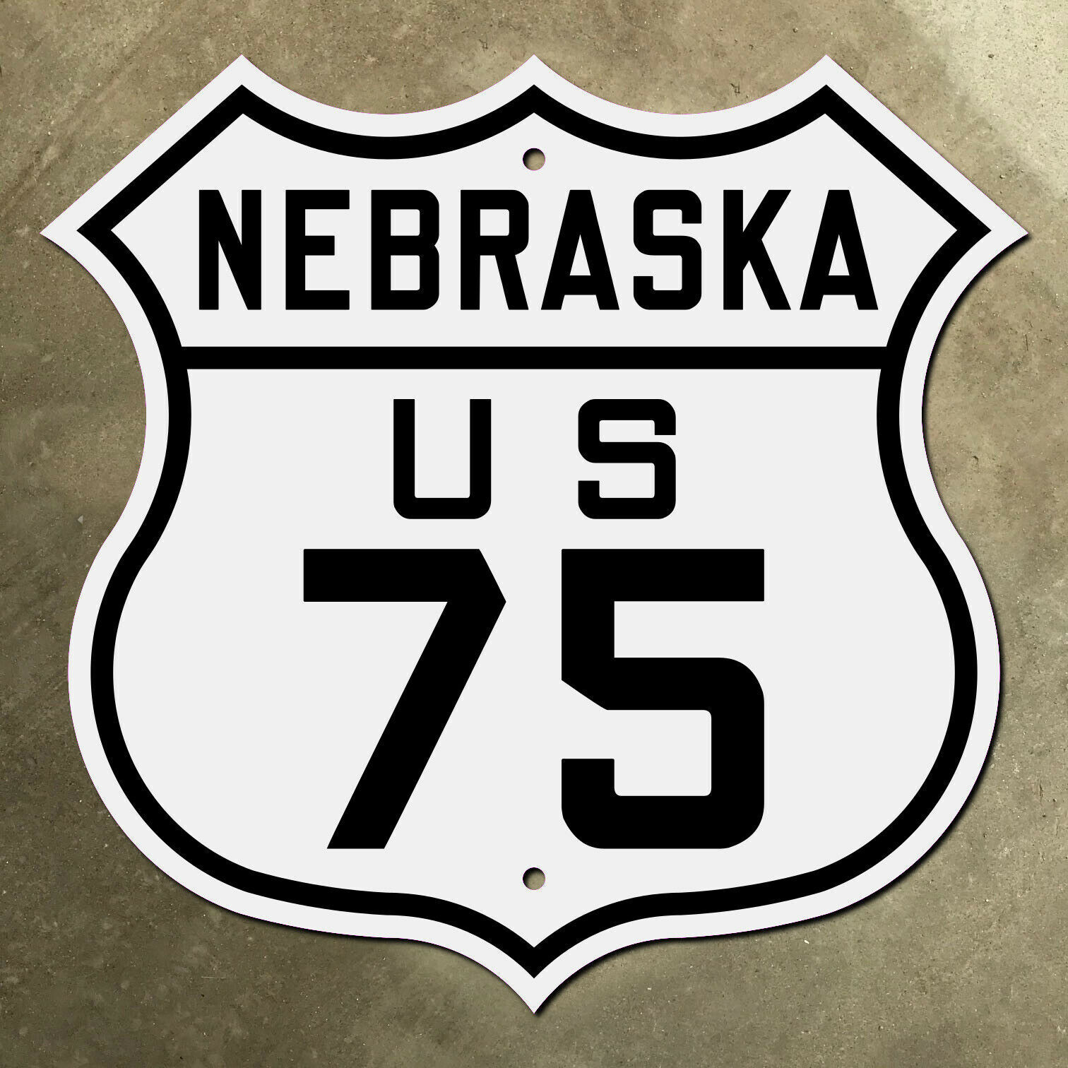 Nebraska US 75 Omaha South Sioux City highway route marker road sign 1926 16x16