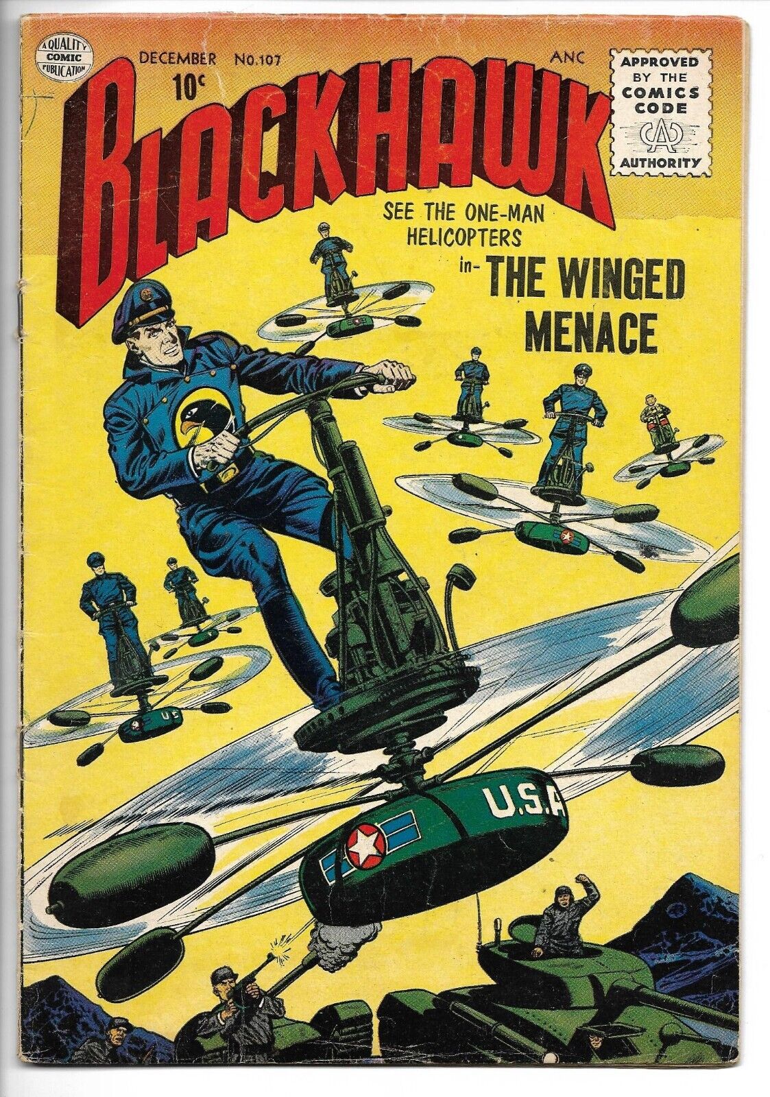 Quality BLACKHAWK No. 107 (1956) The Winged Menace VG+
