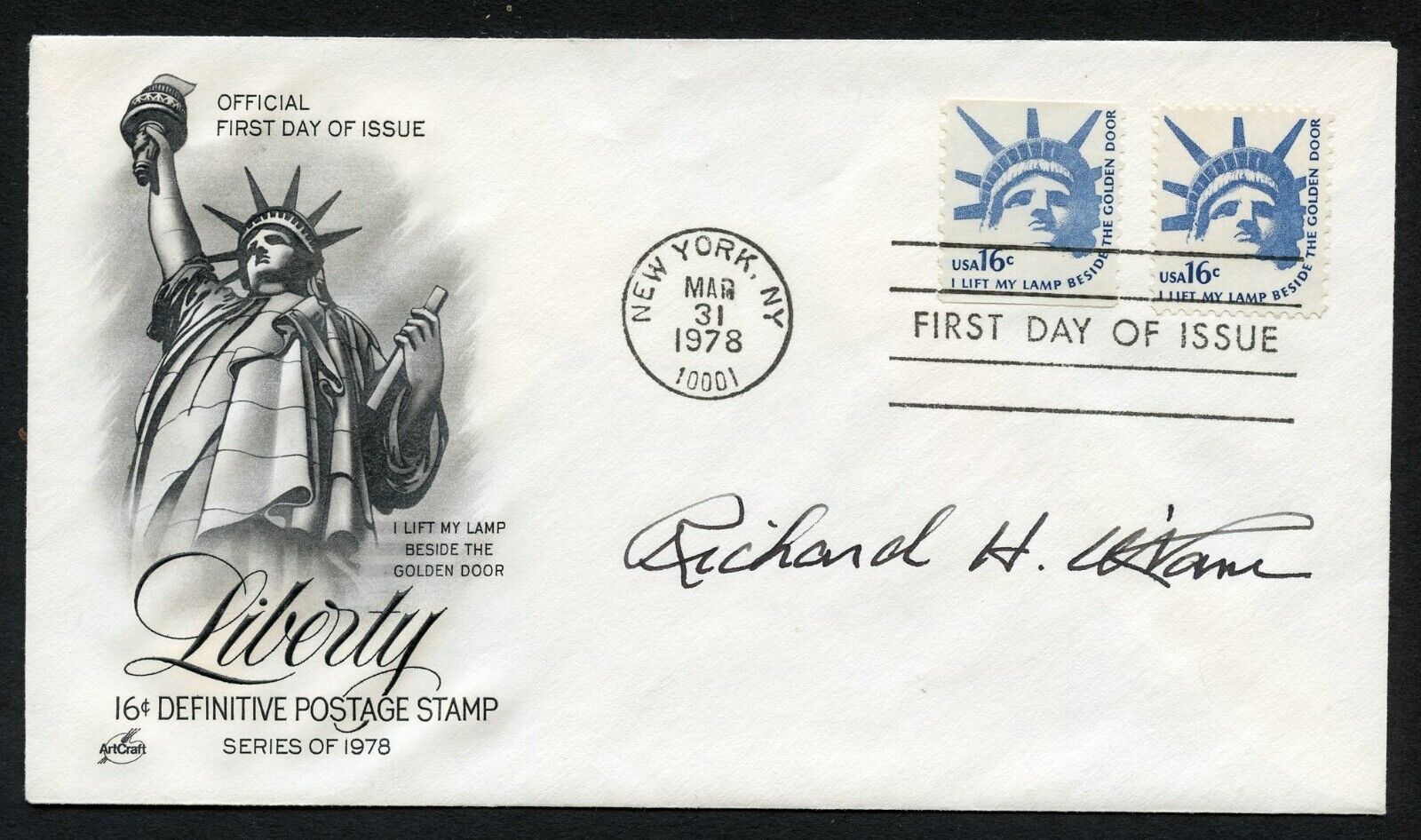 Richard O\'Kane d1994 signed autograph FDC Medal of Honor Recipient USN WWII BAS
