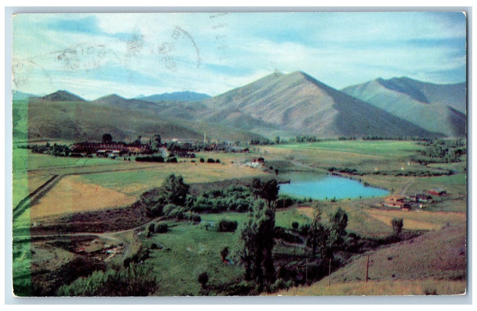 1954 Sun Valley America\'s Foremost Year Sport System Round Boise Idaho Postcard