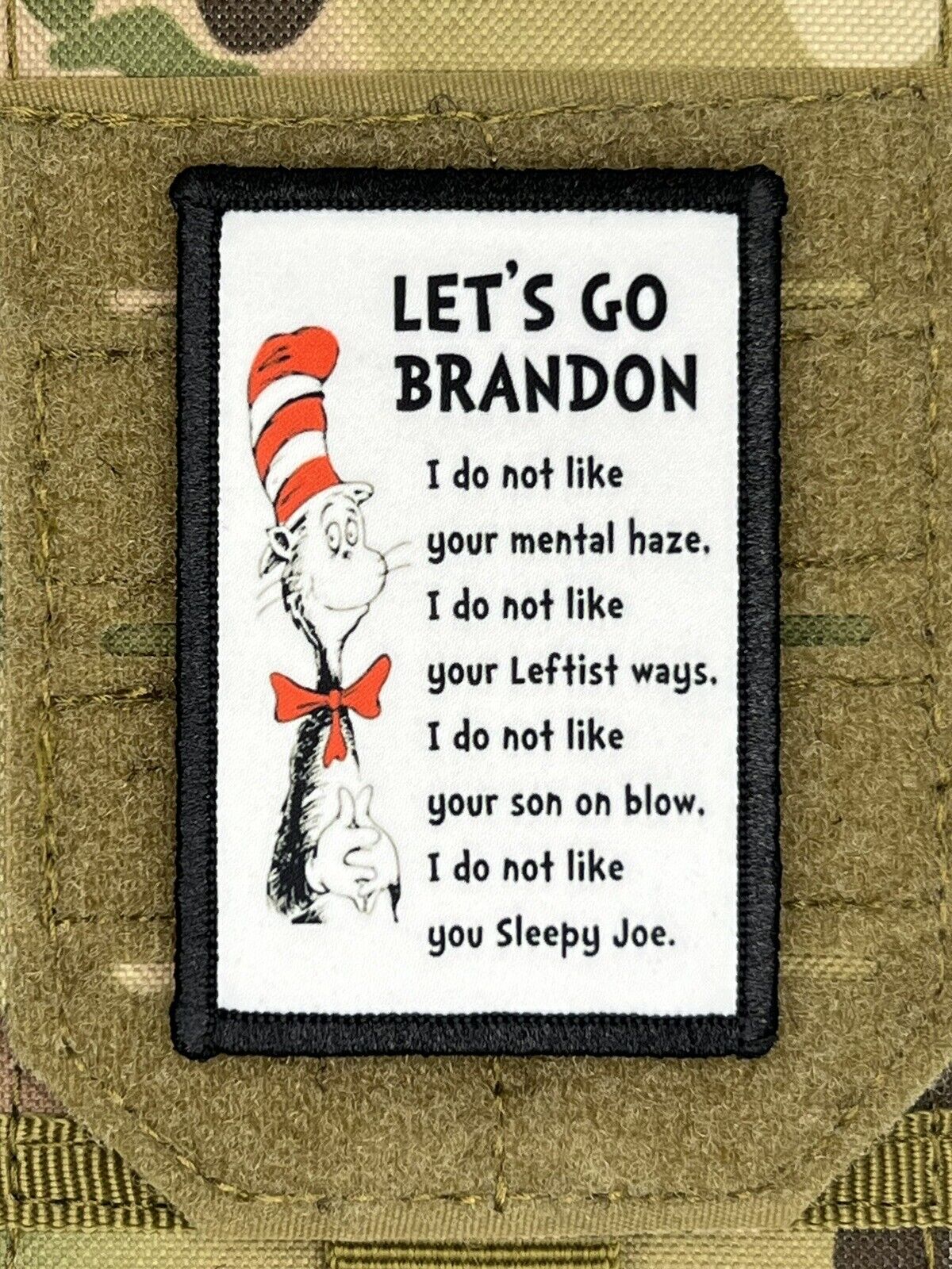 Let\'s Go Brandon - The Cat In The Hat Morale Patch / Military ARMY Tactical 607