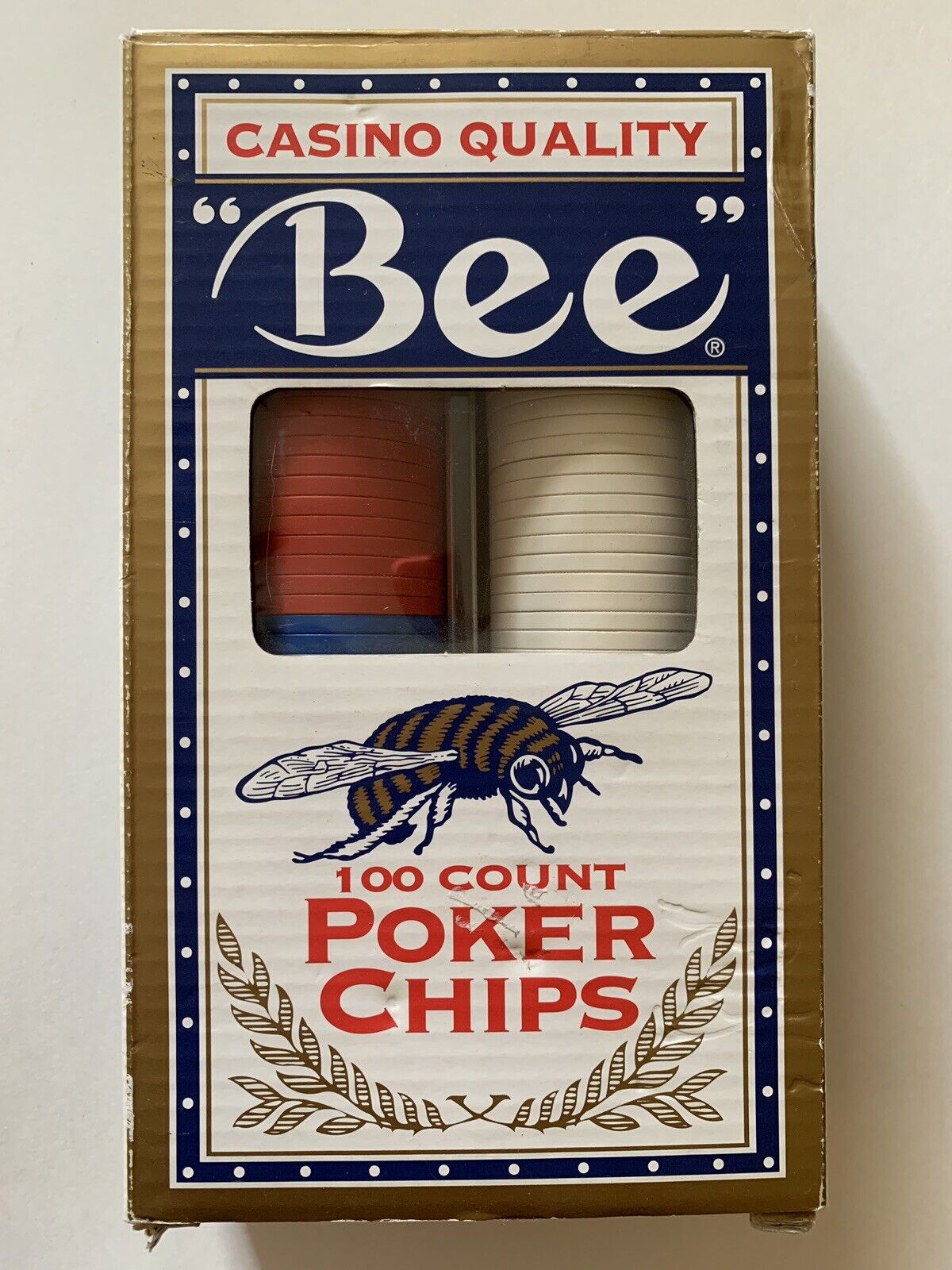 Bee Casino Quality 100 Count Casino Poker Chips Game Night