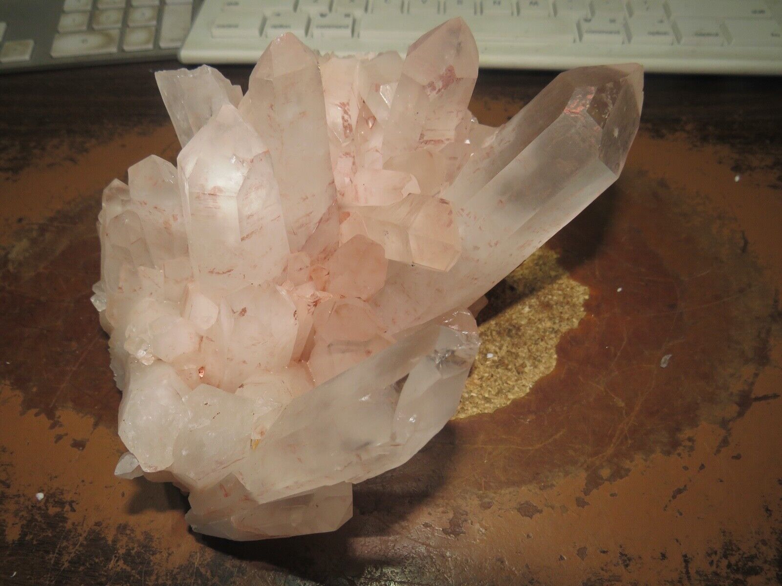 LG NATURAL HIMALAYAN  QUARTZ  CRYSTAL CLUSTER  GEODE CATHEDRAL HEALING MINERALS