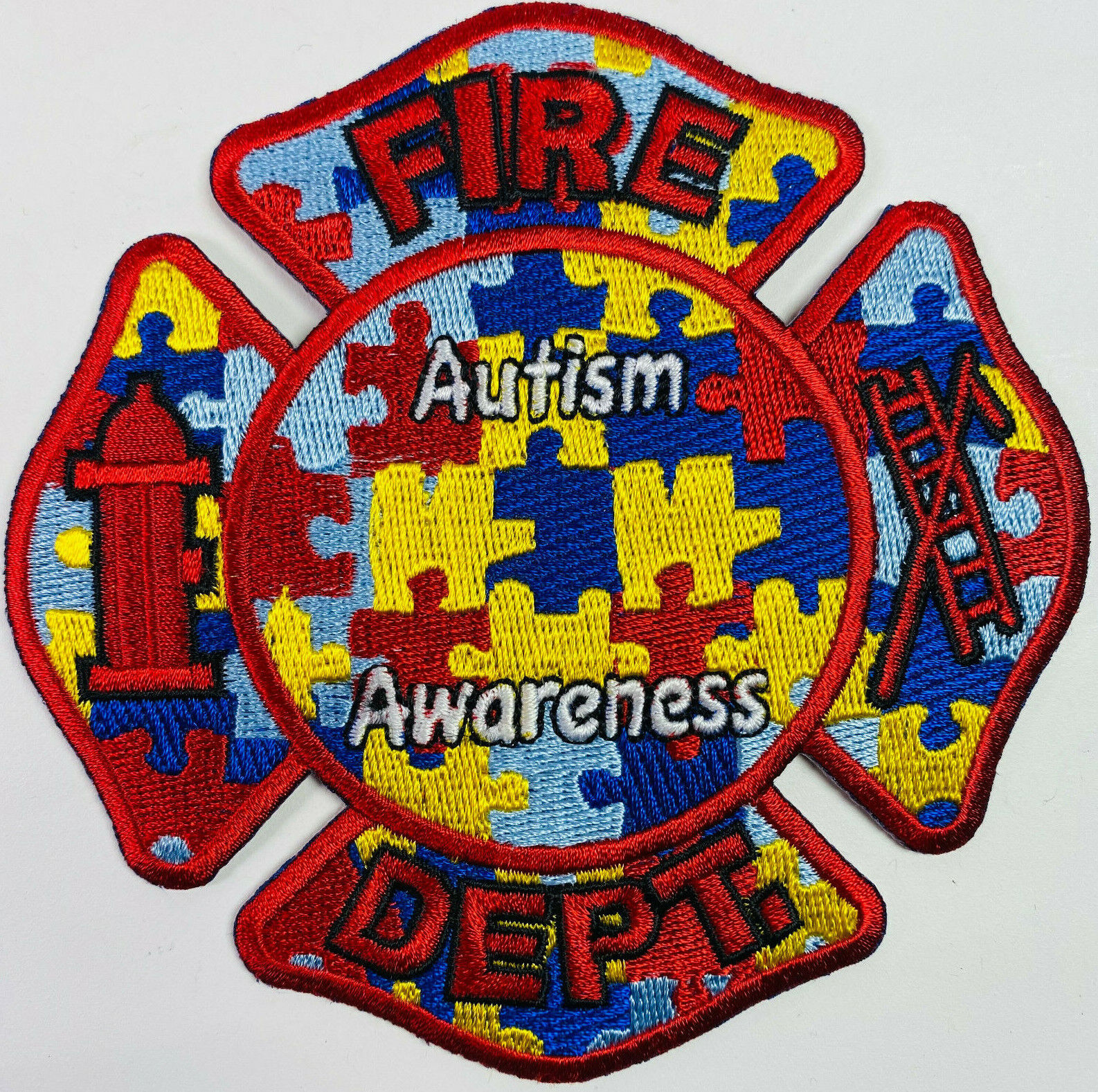 Autism Awareness Fire Department Patch K5