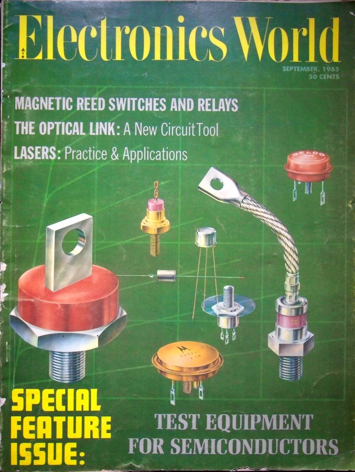 TESTING SEMICONDUCTORS, ELECTRONICS WORLD  MAGAZINE, SEPTEMBER, 1965