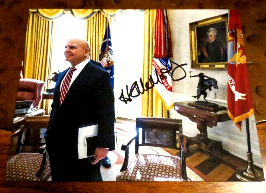 Lt Gen HR McMaster signed autographed photo fmr Trump Nat. Security Advisor 