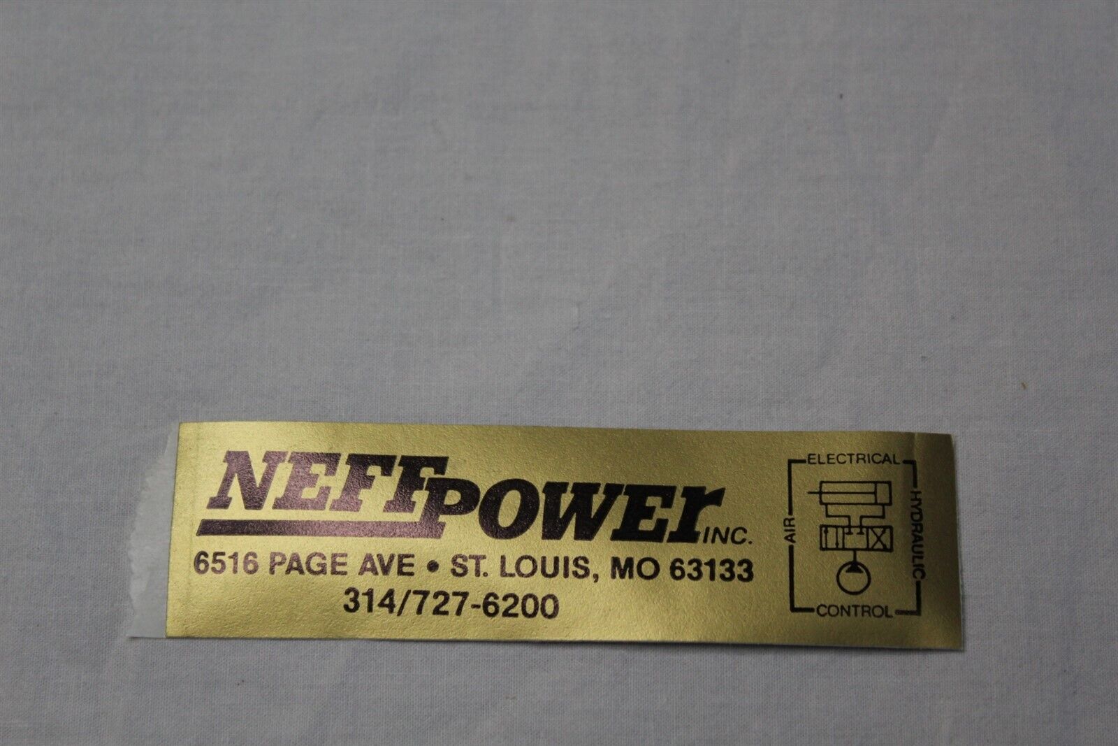 Sticker Label Advertising Neff Power St. Louis, MO Collectible Badge Decal