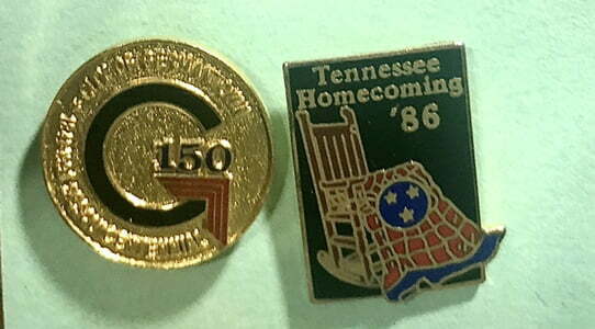 1986 Tennessee Homecoming & \'91 Germantown,TN 150 yr, Sesquicentennial, 2 Pins