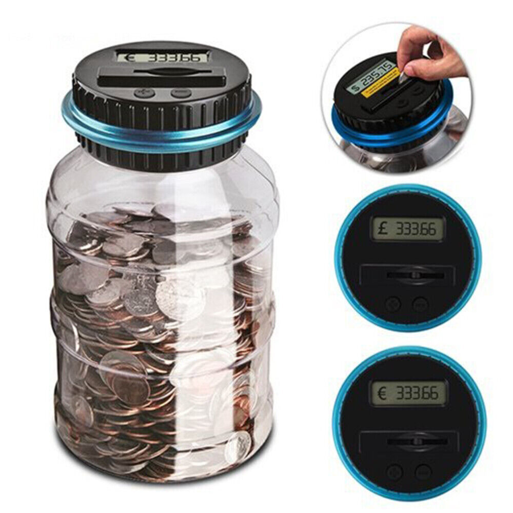 Large Piggy Bank for Boys Adults Digital Coin Counting Bank with LCD Counter USA