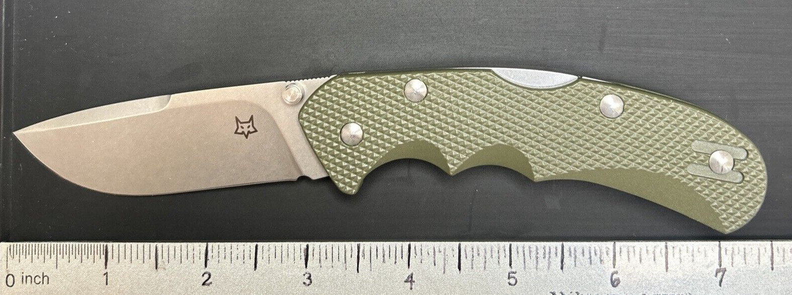 Fox Knives Maniago Italy-N690Co OD Green Plain Edge Blade USED Pocketknife