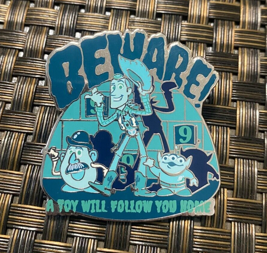 DISNEY BEWARE A TOY WILL FOLLOW YOU HOME TOY STORY COLLECTIBLE PIN RARE