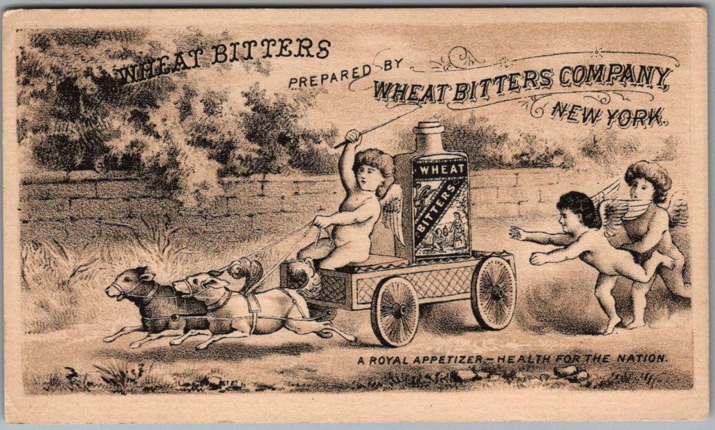 1890s Advertising Trade Card WHEAT BITTERS COMPANY \