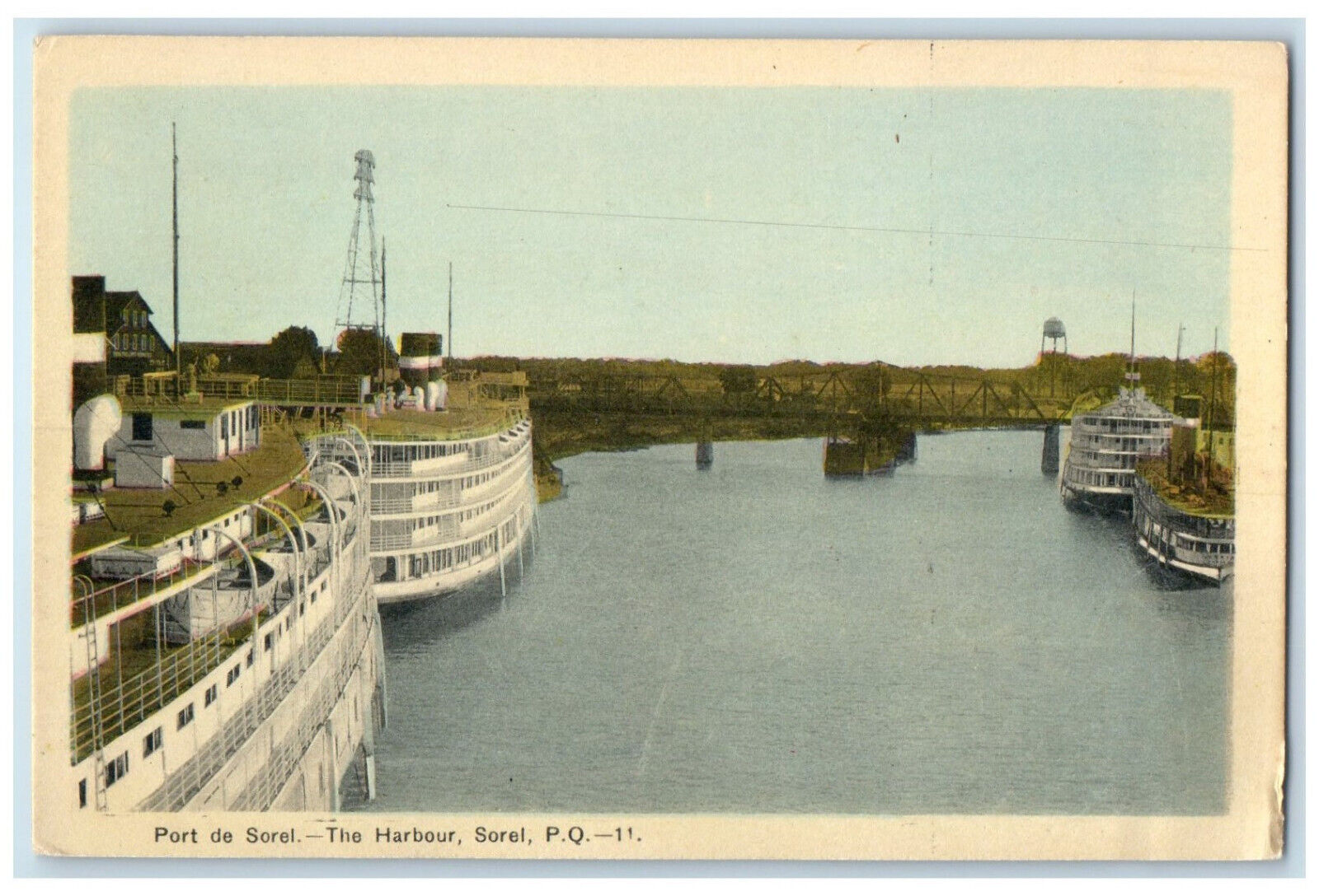 c1940's Port De Sorel The Harbour Sorel Quebec Canada Unposted Postcard