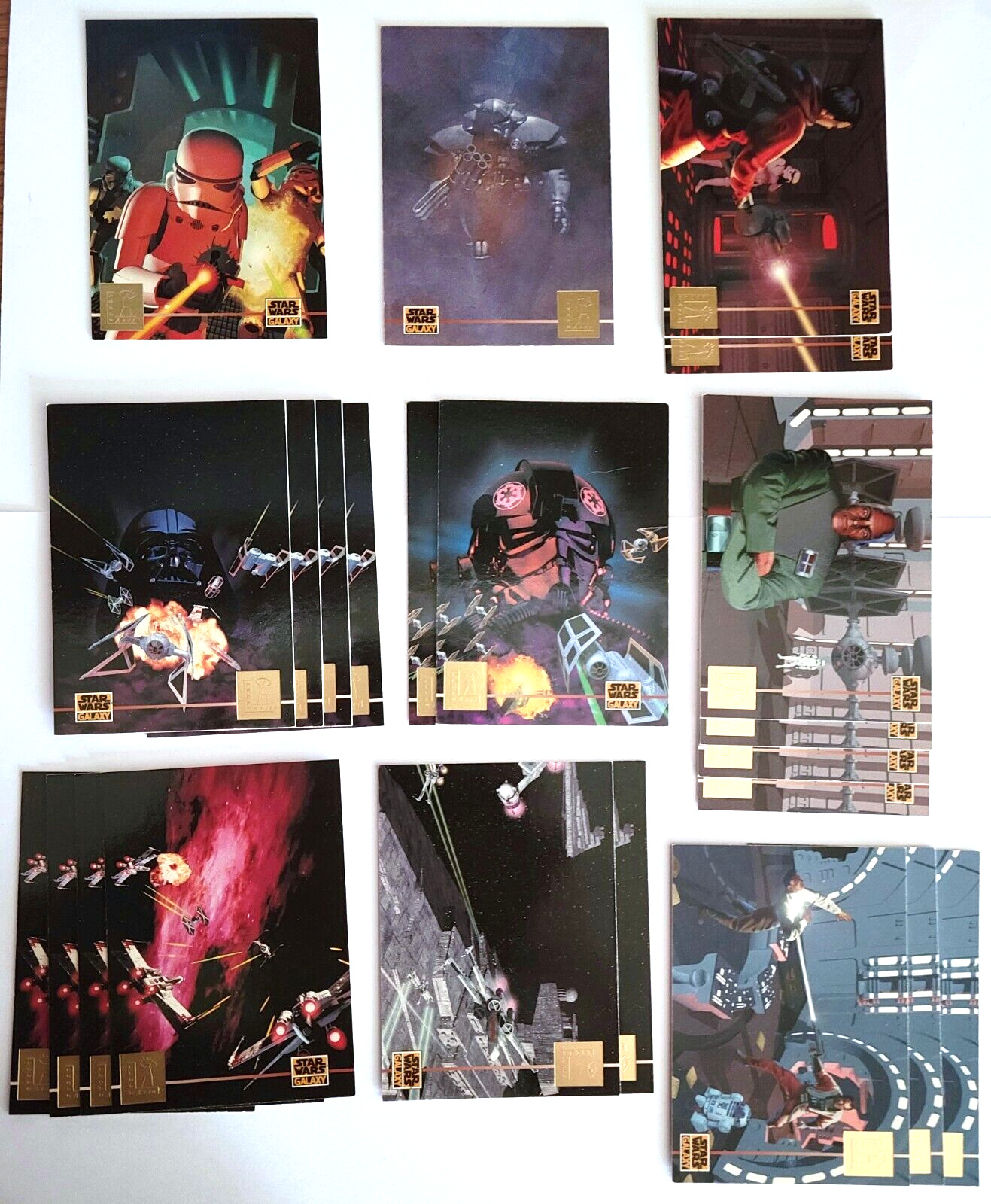 1995 Topps Star Wars Galaxy Cards Lucas Arts Gold Foil Subset L1  L2  L4-L10