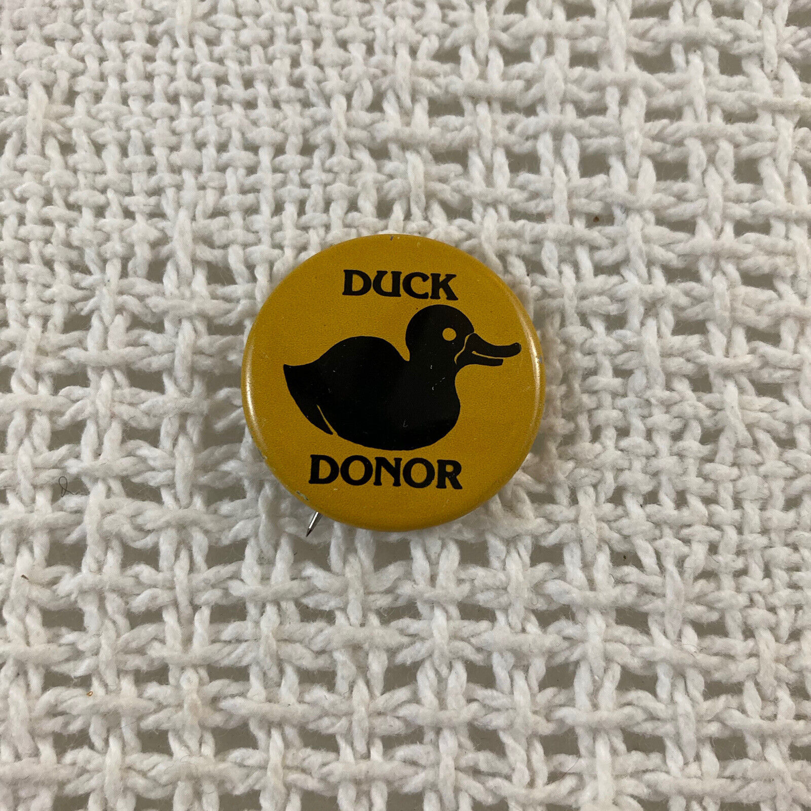 Duck Donor Heifer Project International Vintage Yellow Button Pin