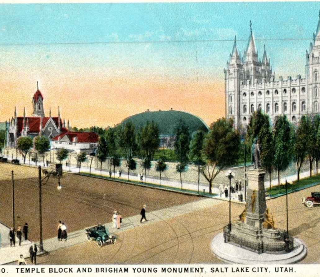 Inside View Interior of Mormon Tabernacle Salt Lake City Utah Postcard A9