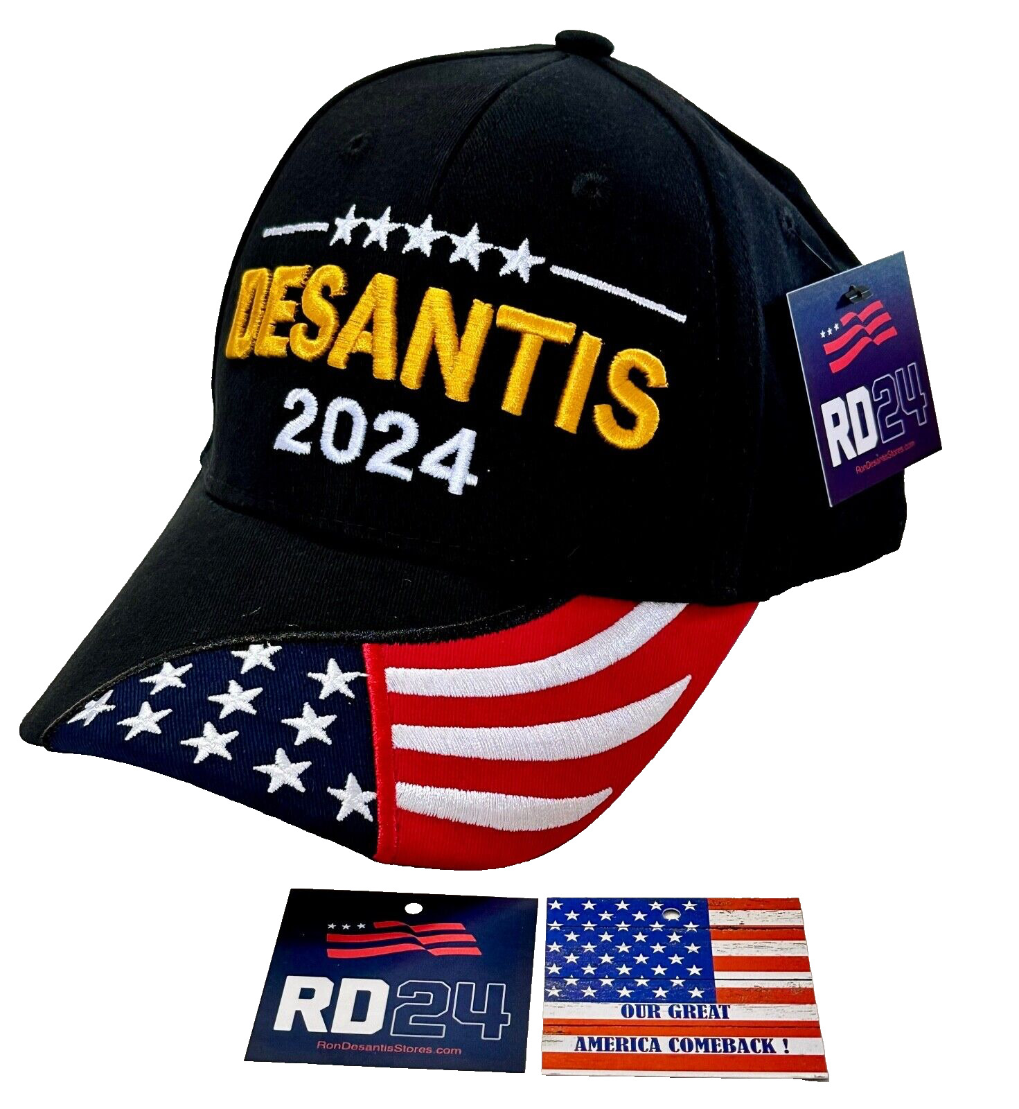 Ron Desantis Hat..2024..Our Great America Comeback .RonDesantisStores.com .Black