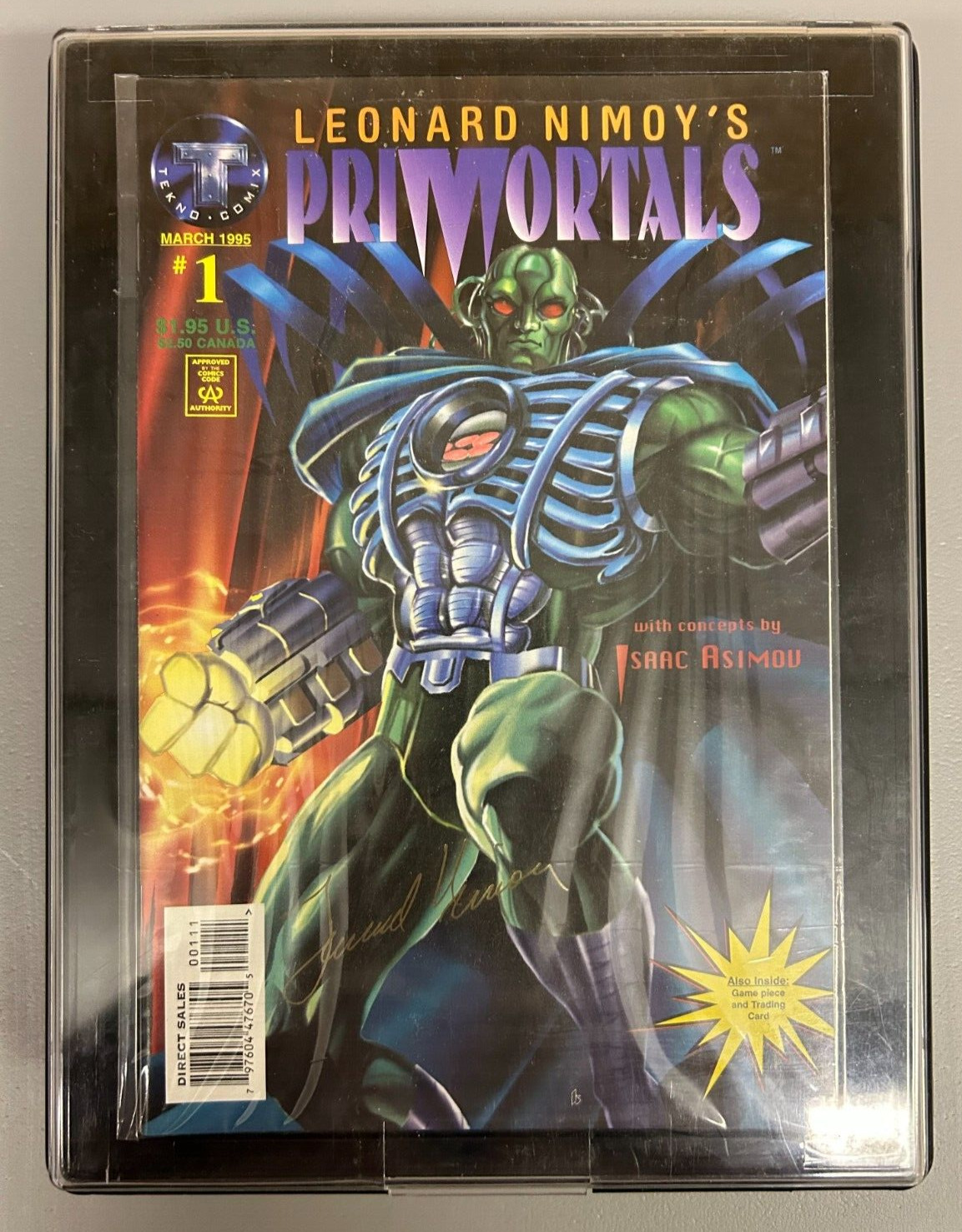Leonard Nimoy's Primortals #1 Comic (1995) w Isaac Asimov Concepts Backed SIGNED