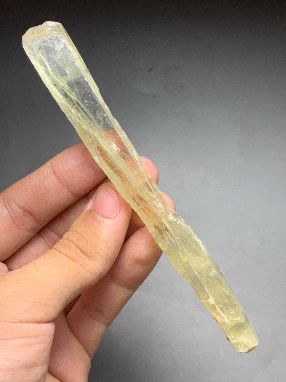 230 Carat Lemon Kunzite Crystal From Afghanistan