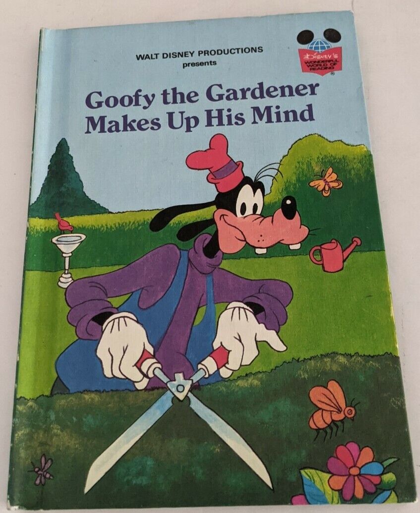 \'80 Goofy The Gardener Makes Up His Mind Book * Disney\'s Wonderful World Reading