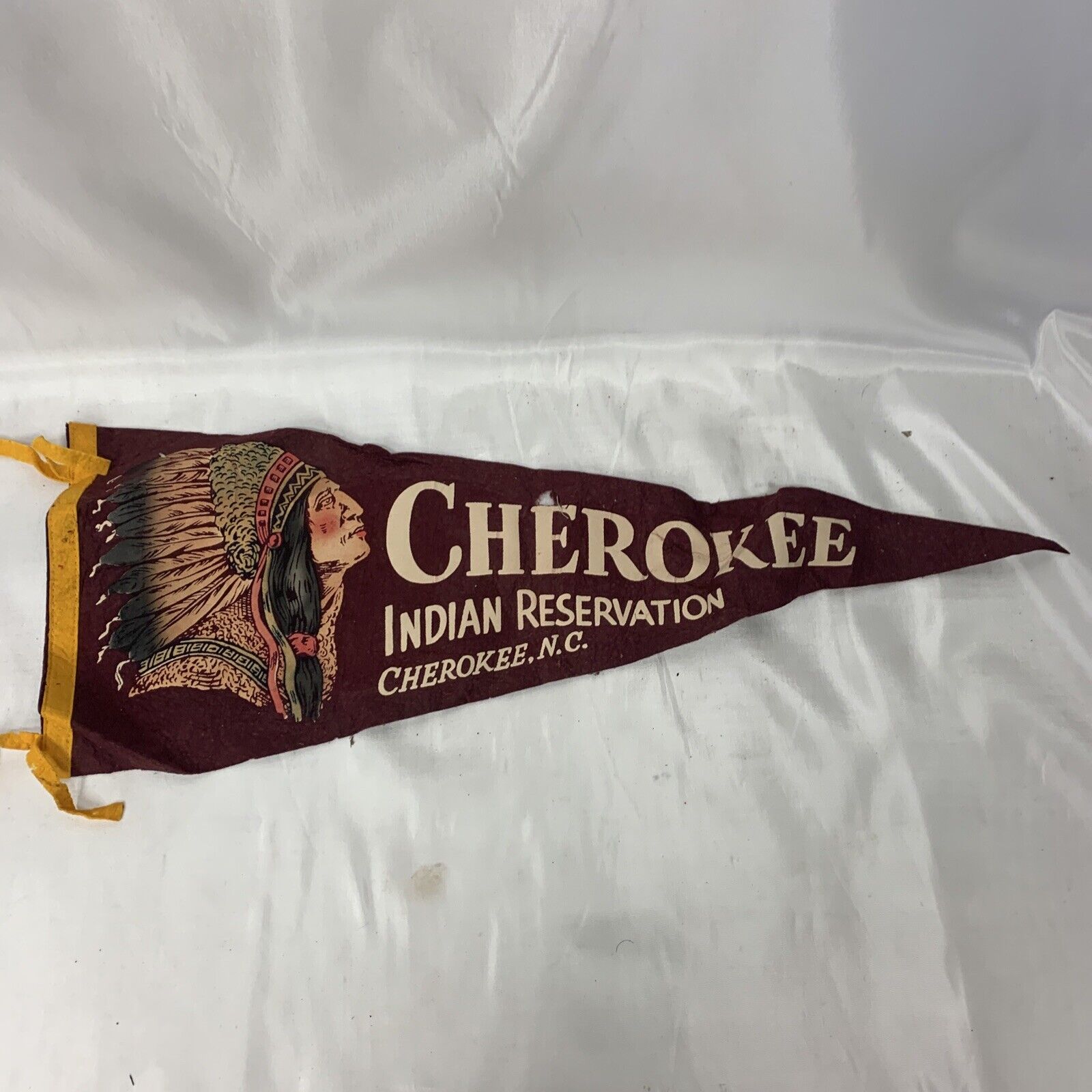 Two 1960s Cherokee Indian Reservation Pennants Cherokee NC