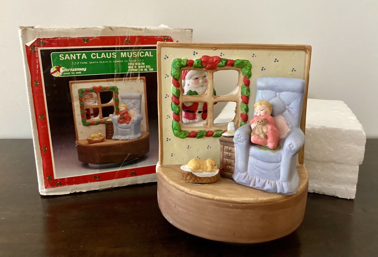 VTG 1987 House of Lloyd Santa Claus is Coming to Town Rotating Music Box (VIDEO)
